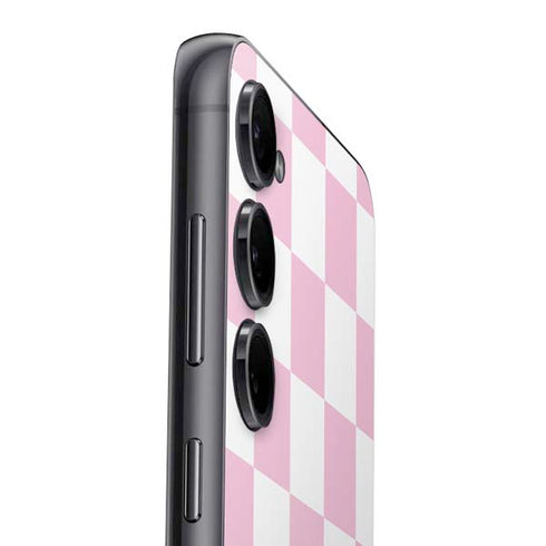 Pink and White Checkerboard Galaxy A16 5G Skin