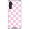 Pink and White Checkerboard Galaxy A17 Clear Case