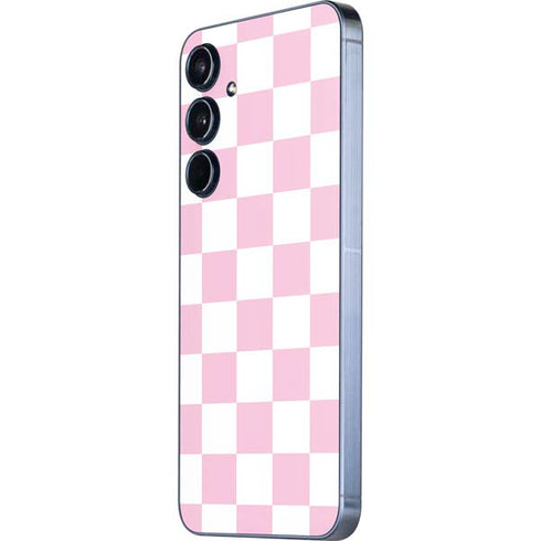 Pink and White Checkerboard Galaxy A35 5G Skin