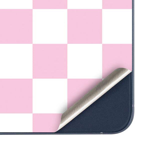 Pink and White Checkerboard Galaxy A35 5G Skin