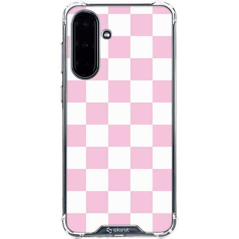 Pink and White Checkerboard Galaxy A36 5G Clear Case
