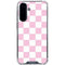 Pink and White Checkerboard Galaxy A36 5G Clear Case