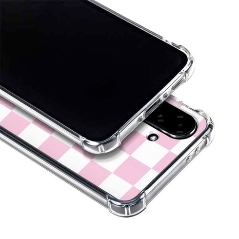 Pink and White Checkerboard Galaxy A36 5G Clear Case