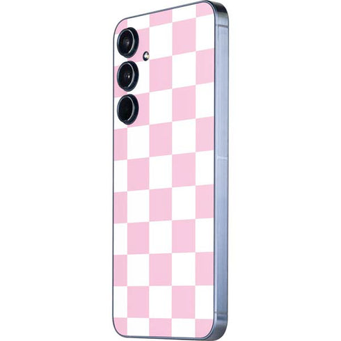 Pink and White Checkerboard Galaxy A55 5G Skin