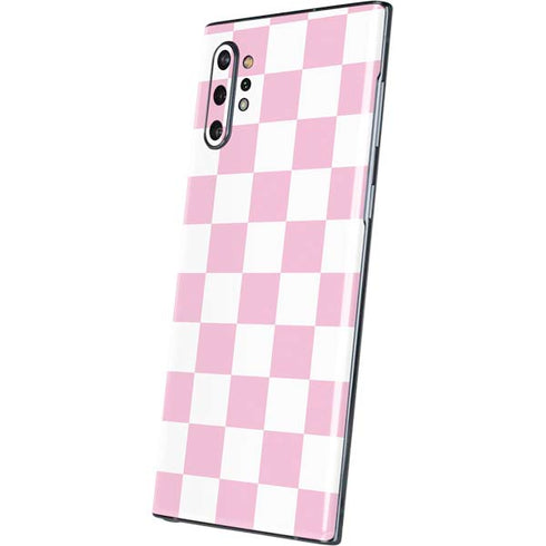 Pink and White Checkerboard Galaxy Note 10 Plus Skin