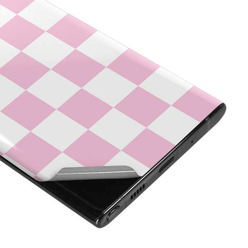 Pink and White Checkerboard Galaxy Note 10 Plus Skin