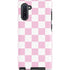 Pink and White Checkerboard Galaxy Cases