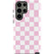 Pink and White Checkerboard Galaxy S23 Ultra Pro Case