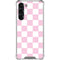 Pink and White Checkerboard Galaxy S24 FE Clear Case