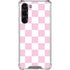 Pink and White Checkerboard Galaxy S24 FE Clear Case