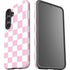 Pink and White Checkerboard Galaxy S25 Impact Case