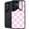 Pink and White Checkerboard Galaxy S25 Kickstand Case