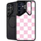 Pink and White Checkerboard Galaxy S24 Kickstand Case