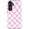 Pink and White Checkerboard Galaxy S25 Plus Impact Case