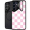 Pink and White Checkerboard Galaxy S25 Plus Kickstand Case