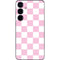 Pink and White Checkerboard Galaxy S25 Plus Skin