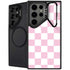 Pink and White Checkerboard Galaxy S25 Ultra Kickstand Case