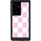 Pink and White Checkerboard Galaxy S24 Ultra Waterproof Case