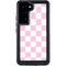 Pink and White Checkerboard Galaxy S24 Waterproof Case