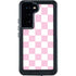 Pink and White Checkerboard Galaxy S24 Waterproof Case
