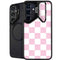 Pink and White Checkerboard Galaxy S25 FE Kickstand Case