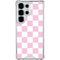 Pink and White Checkerboard Galaxy S25 Ultra Clear Case