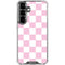 Pink and White Checkerboard Galaxy S26 Clear Case