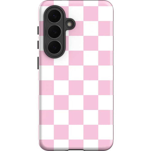 Pink and White Checkerboard Galaxy S26 Impact Case