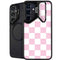 Pink and White Checkerboard Galaxy S26 Kickstand Case