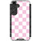 Pink and White Checkerboard Galaxy S26 Plus Clear Case