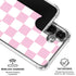 Pink and White Checkerboard Galaxy S26 Plus Clear Case