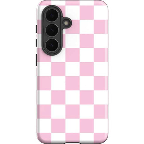 Pink and White Checkerboard Galaxy S26 Plus Impact Case