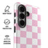 Pink and White Checkerboard Galaxy S26 Plus Impact Case