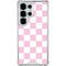 Pink and White Checkerboard Galaxy S26 Ultra Clear Case
