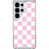 Pink and White Checkerboard Galaxy S26 Ultra Clear Case