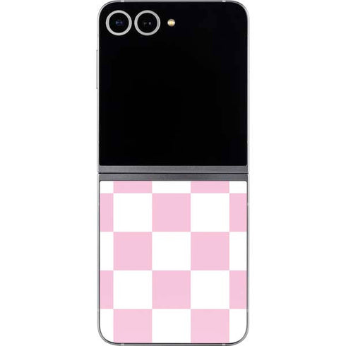 Pink and White Checkerboard Galaxy Z Flip6 Skin