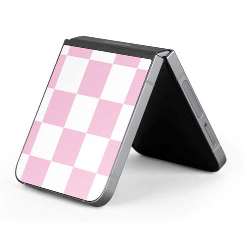 Pink and White Checkerboard Galaxy Z Flip6 Skin