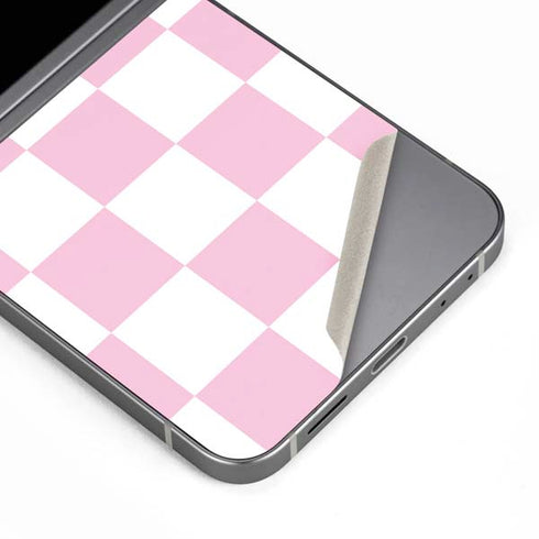 Pink and White Checkerboard Galaxy Z Flip6 Skin