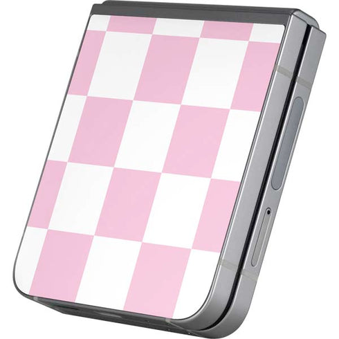 Pink and White Checkerboard Galaxy Z Flip6 Skin