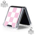 Pink and White Checkerboard Galaxy Z Flip6 Clear Case