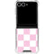 Pink and White Checkerboard Galaxy Z Flip7 Clear Case