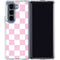 Pink and White Checkerboard Galaxy Z Fold5 5G Clear Case