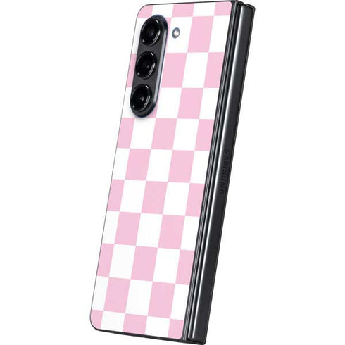 Pink and White Checkerboard Galaxy Z Fold5 5G Skin