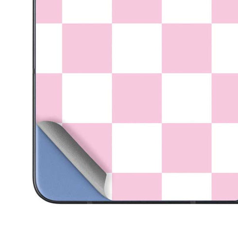 Pink and White Checkerboard Galaxy Z Fold5 5G Skin