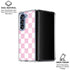 Pink and White Checkerboard Galaxy Z Fold7 Clear Case