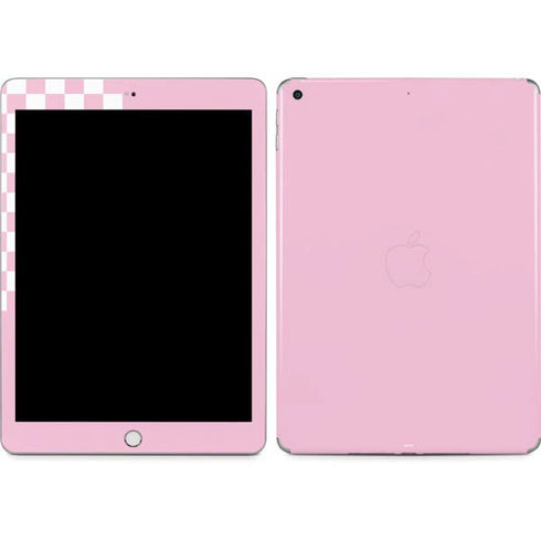 Pink and White Checkerboard Apple iPad Skin