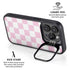 Pink and White Checkerboard iPhone 13 Pro Kickstand Case