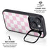 Pink and White Checkerboard iPhone 14 Plus Kickstand Case
