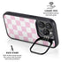 Pink and White Checkerboard iPhone 14 Pro Kickstand Case