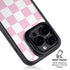 Pink and White Checkerboard iPhone 14 Pro Kickstand Case